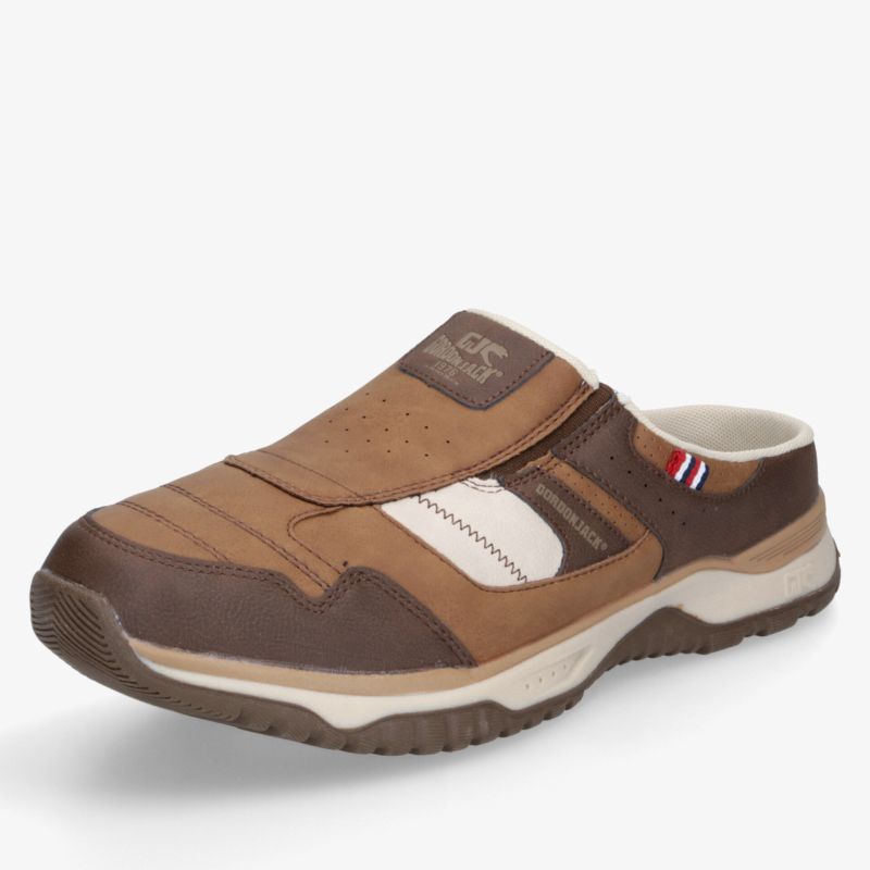 Bequemer brauner Slipper mit robustem Material und rutschfester, flexibler Sohle für hohen Tragekomfort