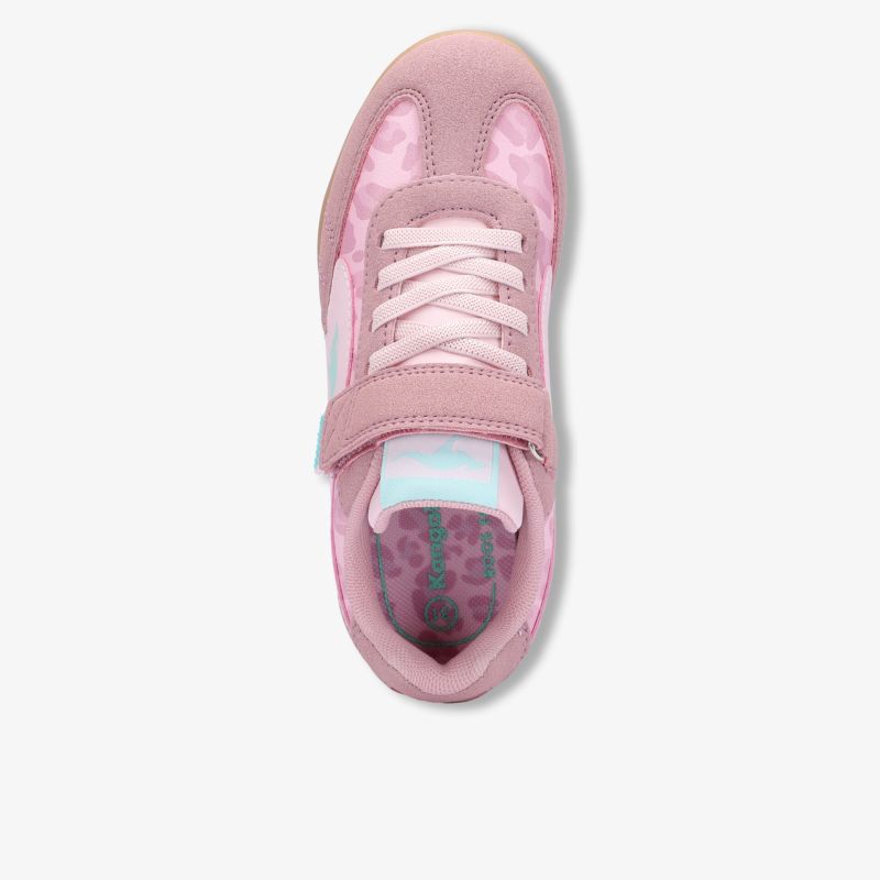 Rosa Sneaker mit praktischem Klettverschluss und Schnürsenkeln, leichter und bequemer Schuh für Alltag und Freizeit