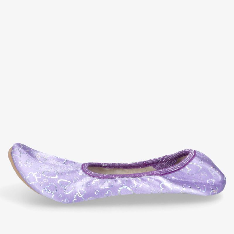 Eleganter fliederfarbener Ballerina mit glänzendem Finish, bequem und leicht, schlankes Design