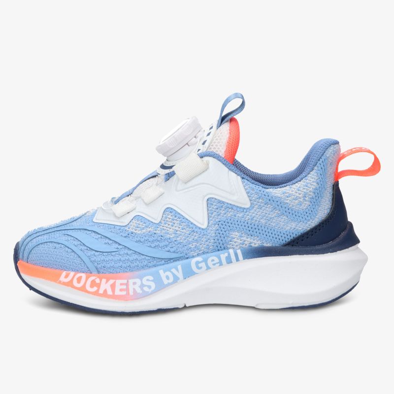 Leichter Sneaker in Blau mit flexiblem Sohlenprofil und atmungsaktivem Obermaterial seitlich sichtbar