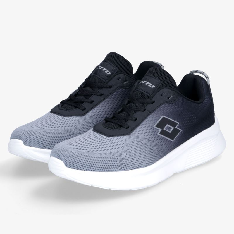 Leichter, sportlicher Sneaker in Grau und Schwarz mit atmungsaktivem Material und flexibler Sohle