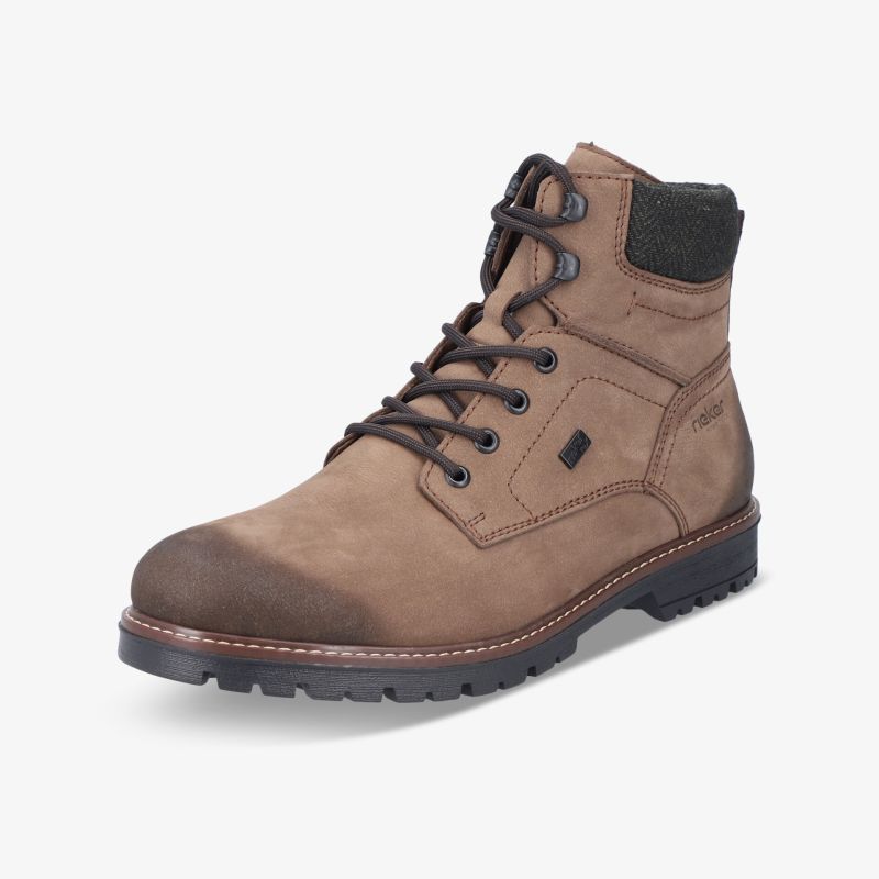 Brauner robuster Winterstiefel mit rutschfester Sohle und schnürbarem Design für sicheren Halt