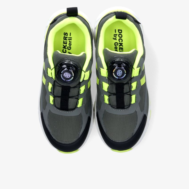 Moderne Sportschuhe in Neongelb und Grau, bequem, leicht und mit rutschfester Sohle für optimalen Halt