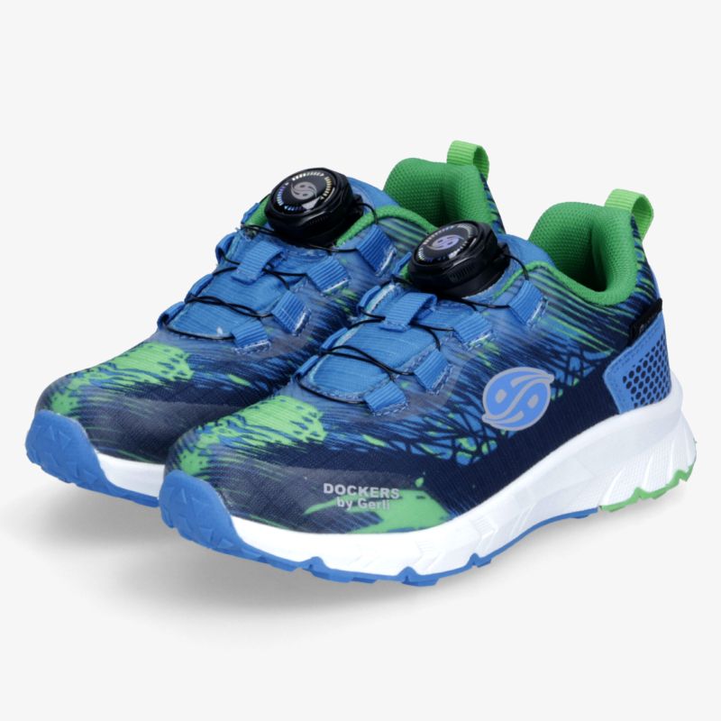 Sportschuhe in Blau und Grün mit Drehverschluss, rutschfester Sohle und gedämpfter Laufsohle für optimalen Komfort