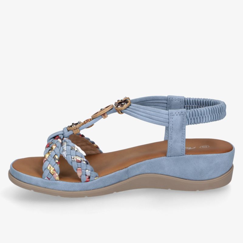 Blaue Sandale mit eleganten Riemchen und bequemer, gepolsterter Sohle für optimalen Tragekomfort