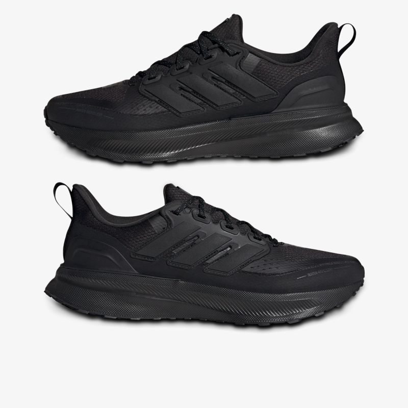 Leichter schwarzer Laufschuh mit atmungsaktivem Material und komfortabler dämpfender Sohle