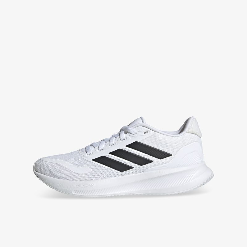 Leichter, bequemer Sportschuh in Weiß mit schwarzem Streifen, atmungsaktiv und stoßdämpfend für optimalen Komfort