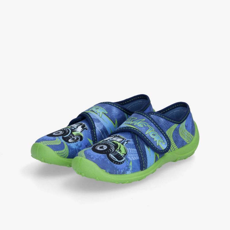 Bequeme grün-blaue Kinderschuhe mit flexiblem, leichtem Design und rutschfester Sohle