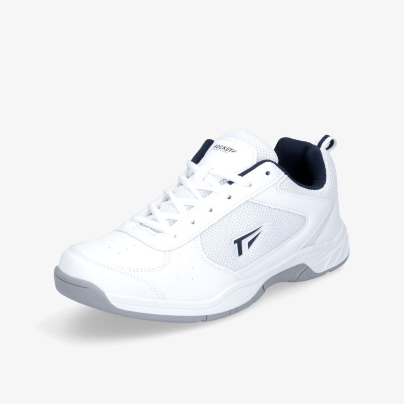 Moderner weißer Sportschuh mit atmungsaktivem Material und rutschfester Sohle für hohen Tragekomfort