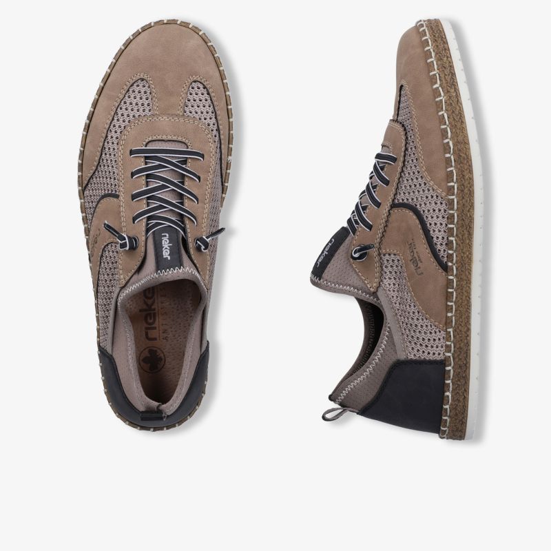 Bequeme Schuhe mit atmungsaktivem Material und robuster Sohle, modernes Design in brauner Farbe