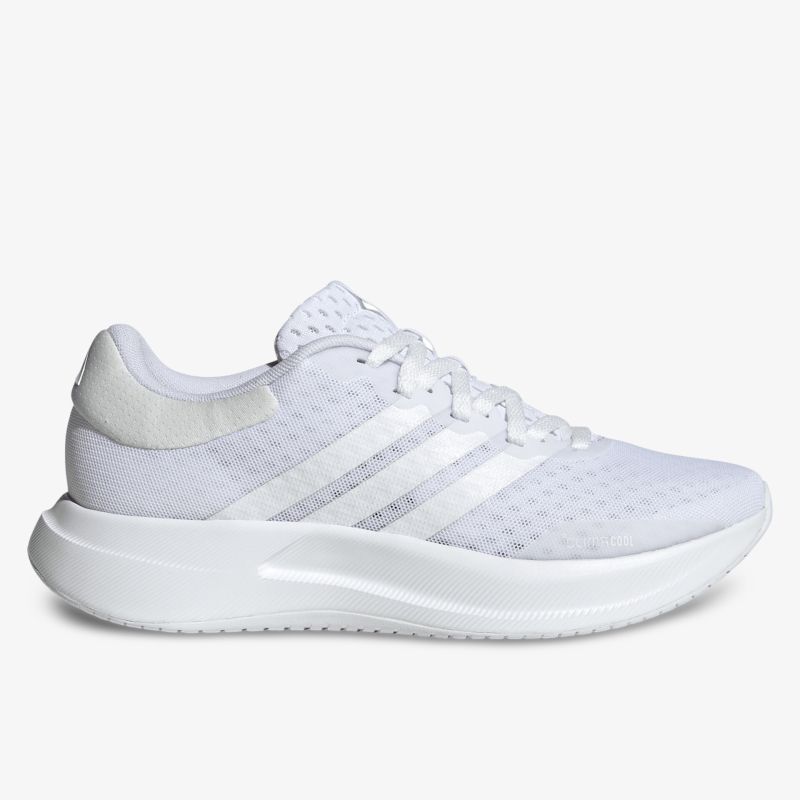 Weißer leichter Sneaker mit atmungsaktivem Material und flexibler Sohle, sportliches Design für Alltag