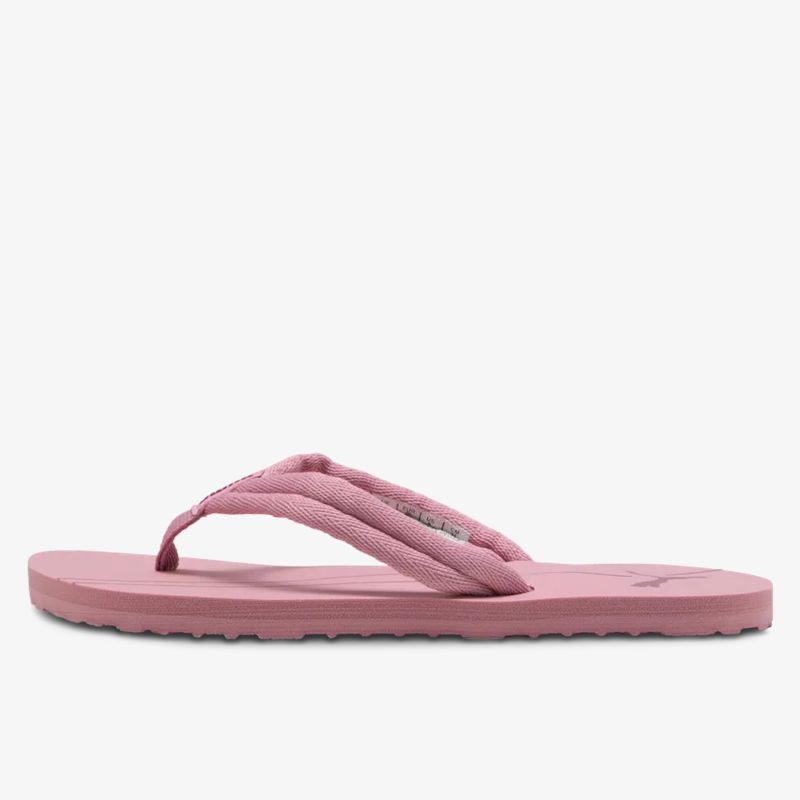 Seitenansicht leichter pinker Flipflop mit gepolstertem Riemen und rutschfester Sohle