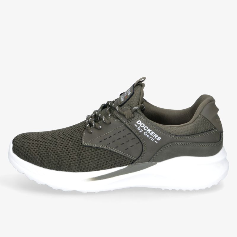Sportlicher dunkelgrauer Laufschuh mit atmungsaktivem Obermaterial und flexibler, stoßdämpfender weißer Sohle