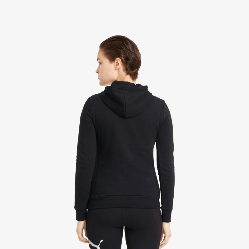 Schwarzes Kapuzensweatshirt mit Kapuze, langärmlig und bequem, sportlich und casual tragbar, Rückansicht
