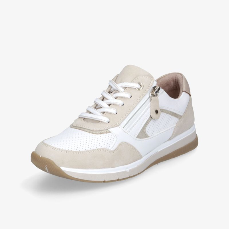 Moderner weißer Sportschuh mit Reißverschluss, atmungsaktiv, leicht und rutschfester Sohle