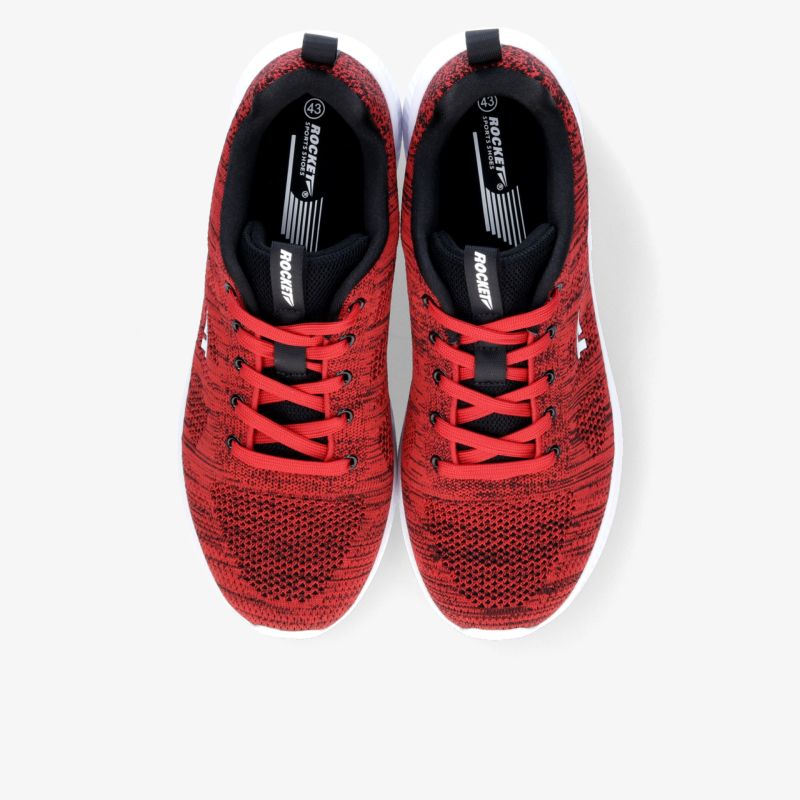 Rote Sneaker im Paar mit atmungsaktivem Material und bequemer Passform, ideal für sportliche Aktivitäten und Alltag
