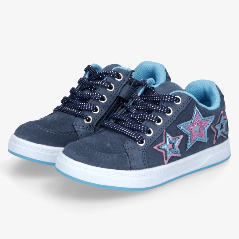 Leichte und bequeme Dunkelblaue Sneakers mit Sternenmotiv, gepolstert und rutschfester Sohle für hohen Tragekomfort