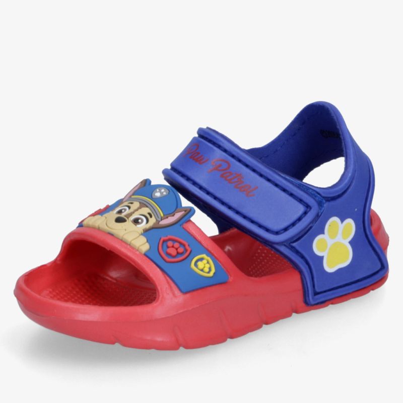Leichte Kinder Sandale mit verstellbarem Klettverschluss und weichem, bequemem Sitz in rot und blau