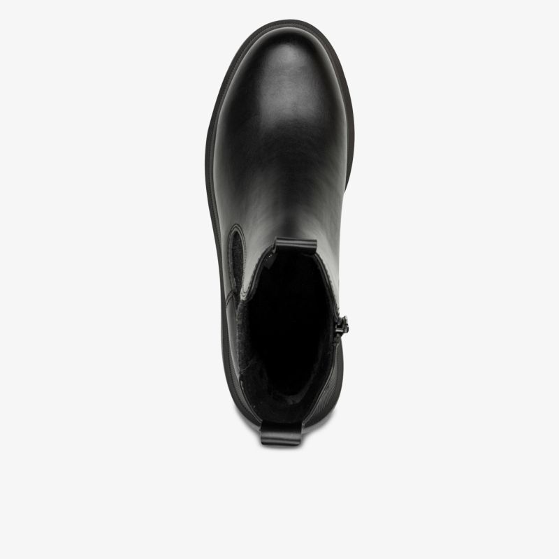 Schwarzer eleganter Schuh mit glatter Oberfläche und klassischem Design, hochwertige Verarbeitung