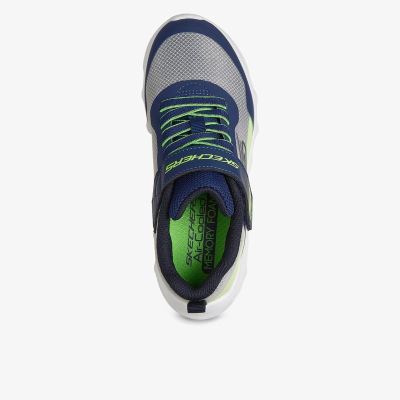 Moderner Sneaker mit bequemer Passform und auffälligem Design in Blau und Grün, ideal für sportliche Aktivitäten.