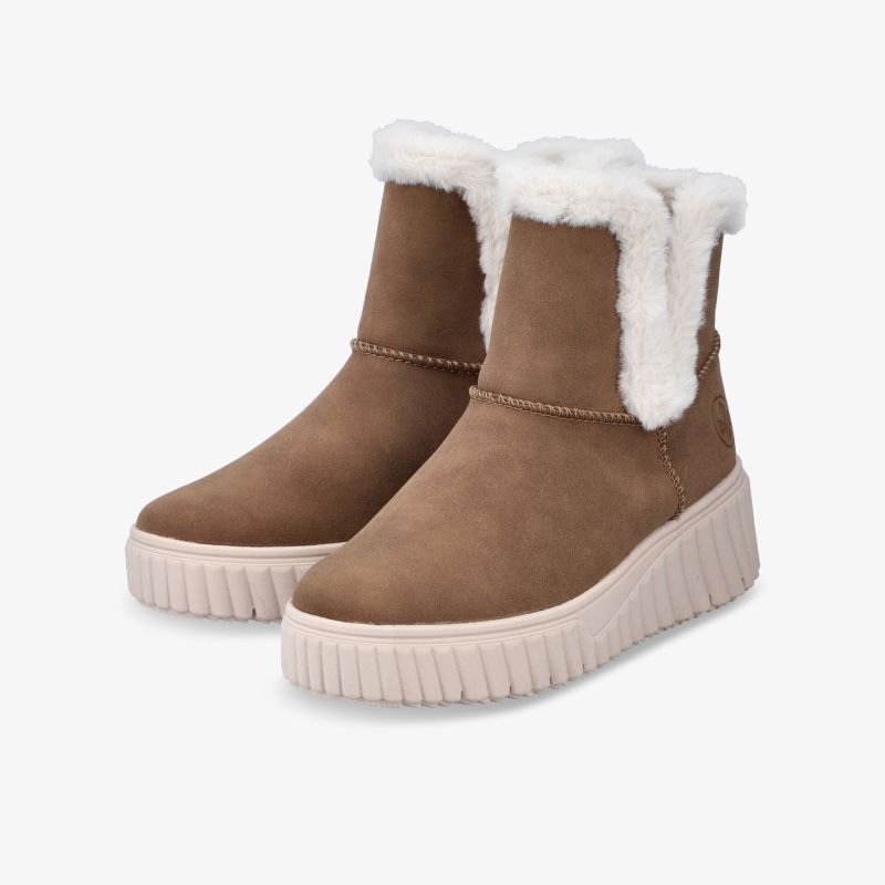 Warme braune Winterstiefel mit weichem Fellfutter und rutschfester Sohle für hohen Tragekomfort