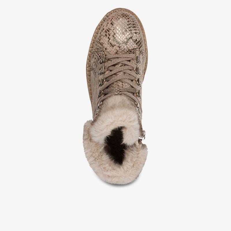 Warmer gefütterter Schnürschuh mit modischem Muster und bequemer Passform, ideal für kalte Tage