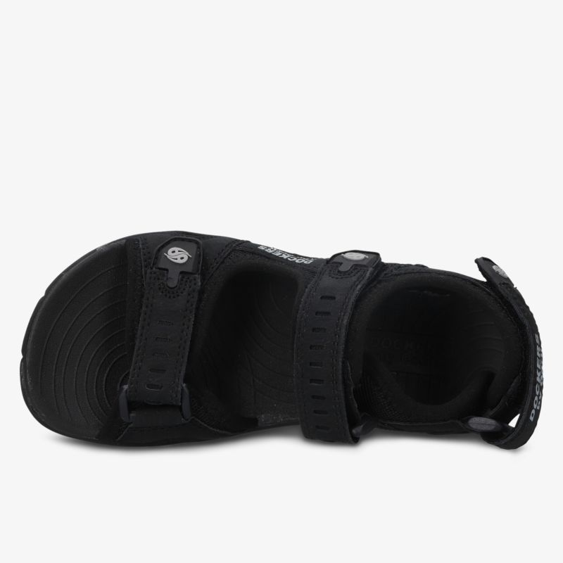 Schwarzer Sport- und Freizeit-Sandalenschuh mit verstellbaren Riemen und gepolsterter Innensohle für Komfort