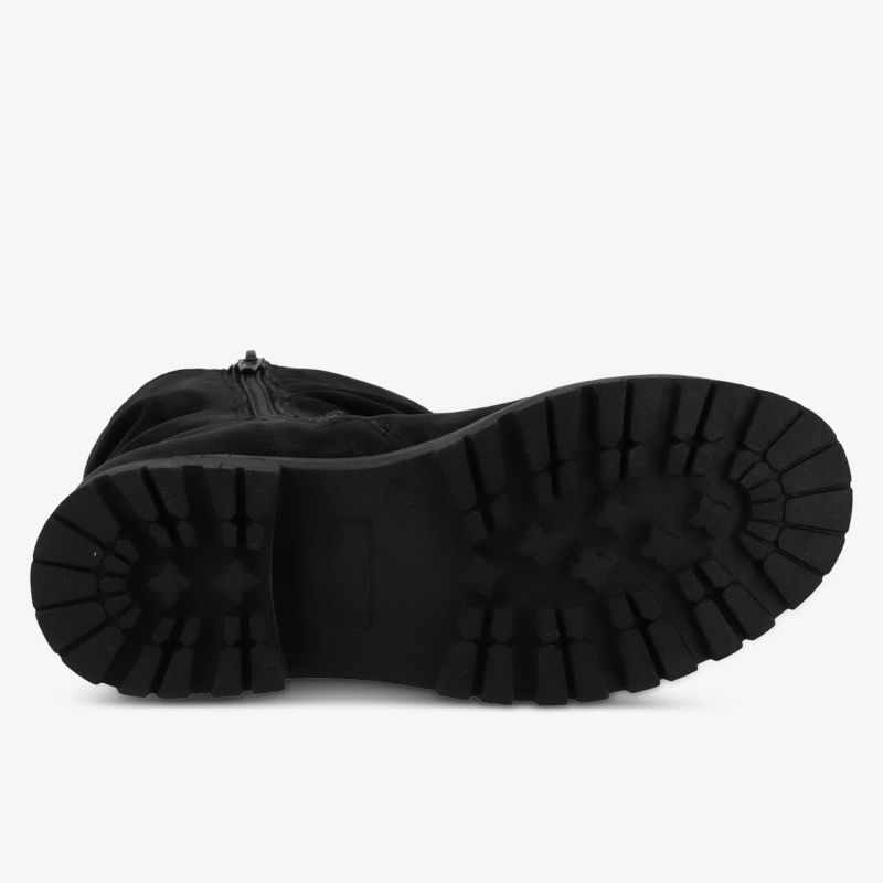 robuste schwarze Gummi-Sohle mit rutschfestem Profil für optimalen Halt bei jedem Wetter