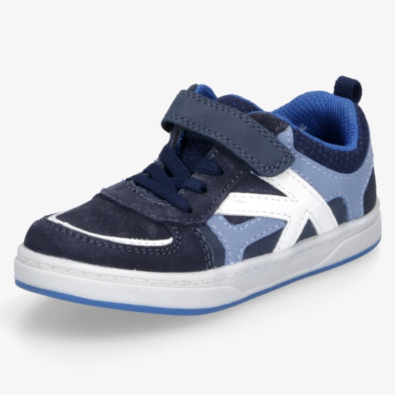 Blauer leichter Sneaker mit praktischem Klettverschluss und robuster flexibler Sohle für optimalen Komfort
