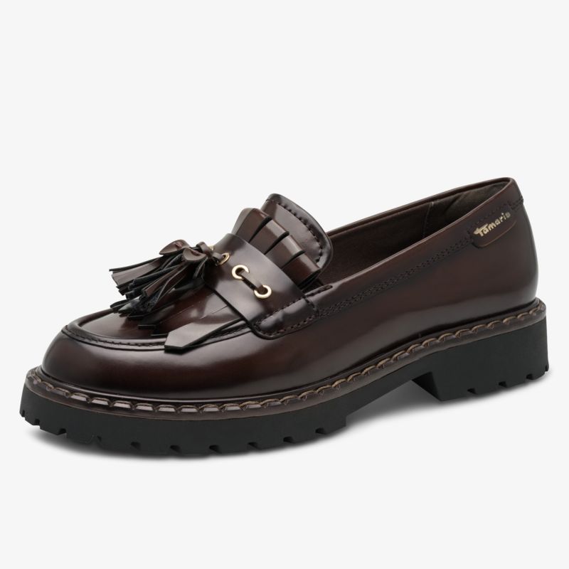 Eleganter Lederschuh mit Quasten und Schnalle, rutschfeste Sohle für sicheren Halt, komfortabel und robust