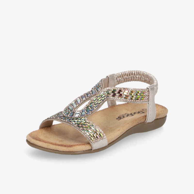 Bequeme Sandale mit glitzernden Elementen und verstellbarem Riemen für stilvollen und komfortablen Sommertragekomfort