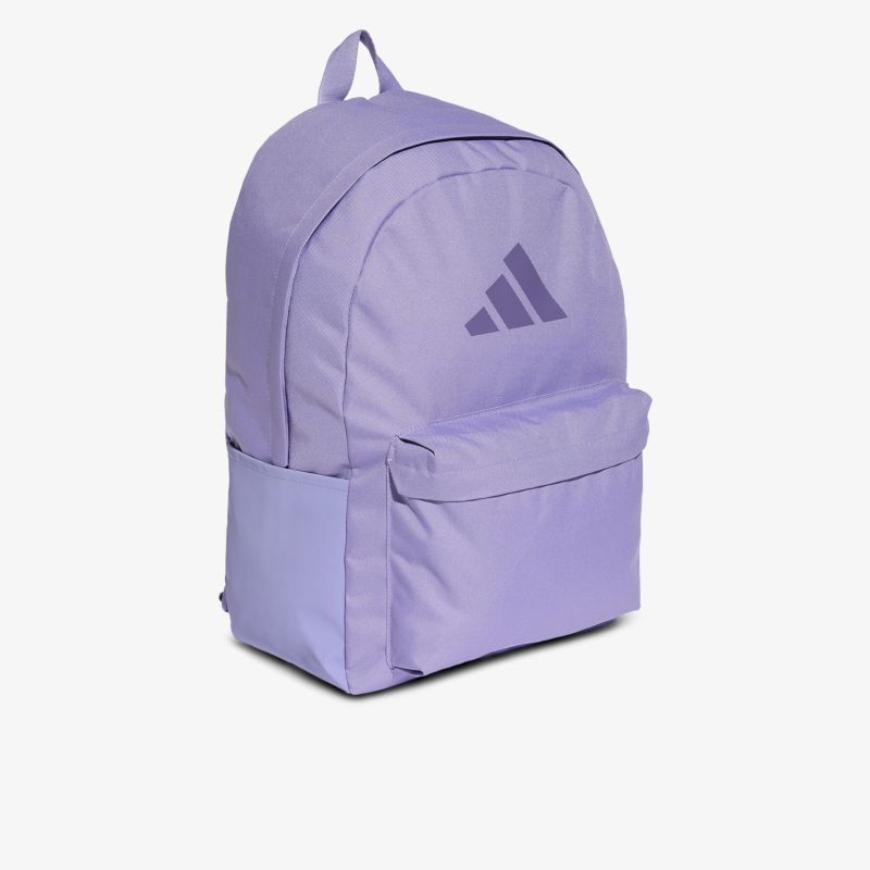 Moderner lila Rucksack mit geräumigem Hauptfach und praktischem Frontfach, ideal für Alltag und Arbeit
