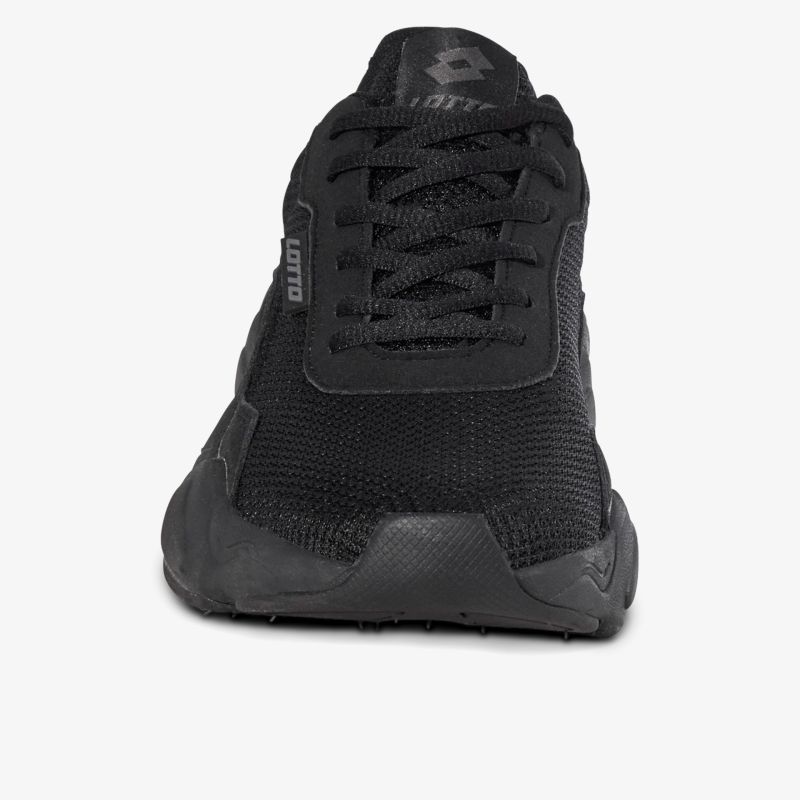 Schwarzer bequemer Sportschuh mit robuster Sohle und atmungsaktivem Obermaterial