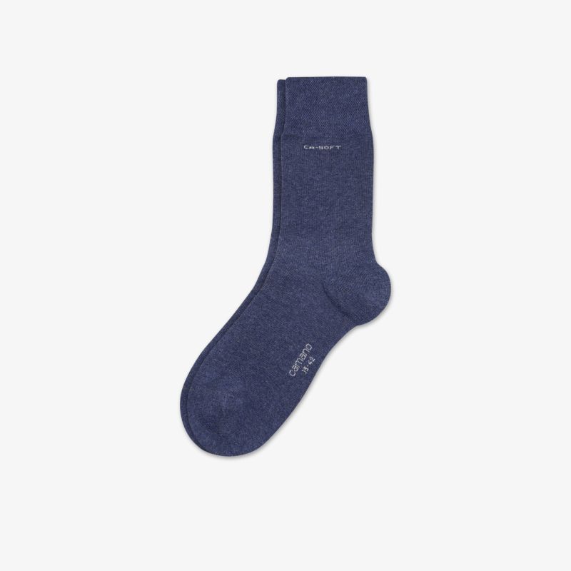 Blaue Baumwollsocke, bequem und weich, ideal für den täglichen Gebrauch.
