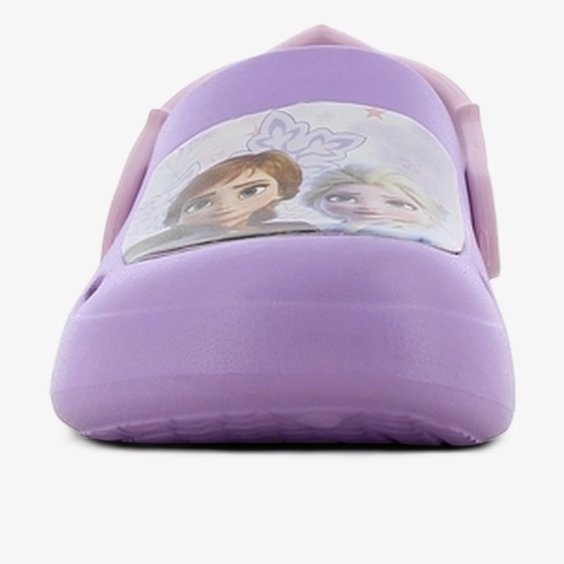 Lila bequemer Schuh mit Disney-Print, rutschfeste Sohle und langlebigem Material, Frontansicht
