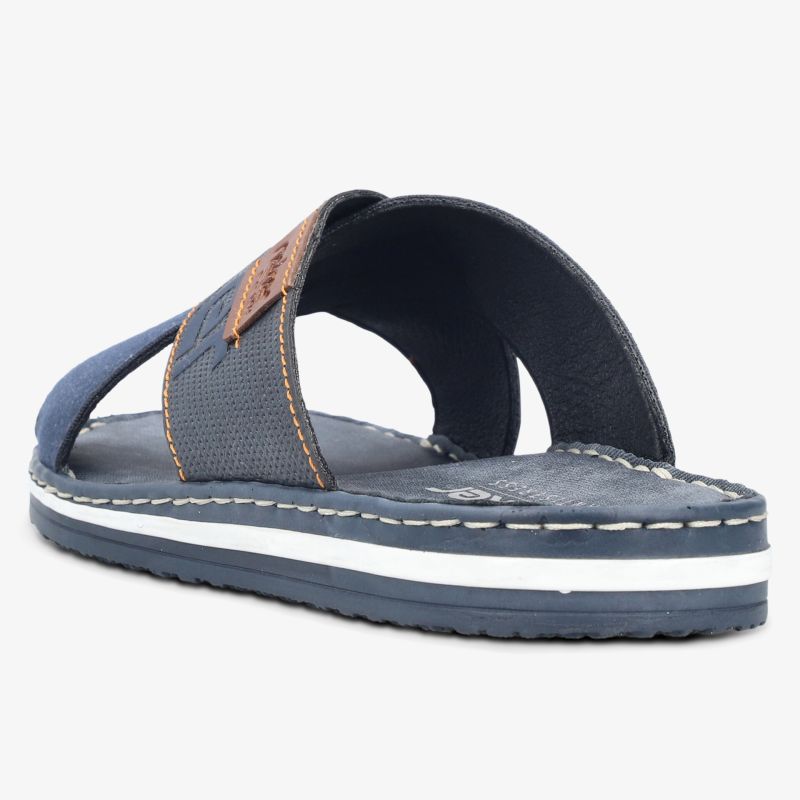 Bequeme blaue Sandale mit offenem Design und gepolstertem Fußbett für Freizeit und Alltag