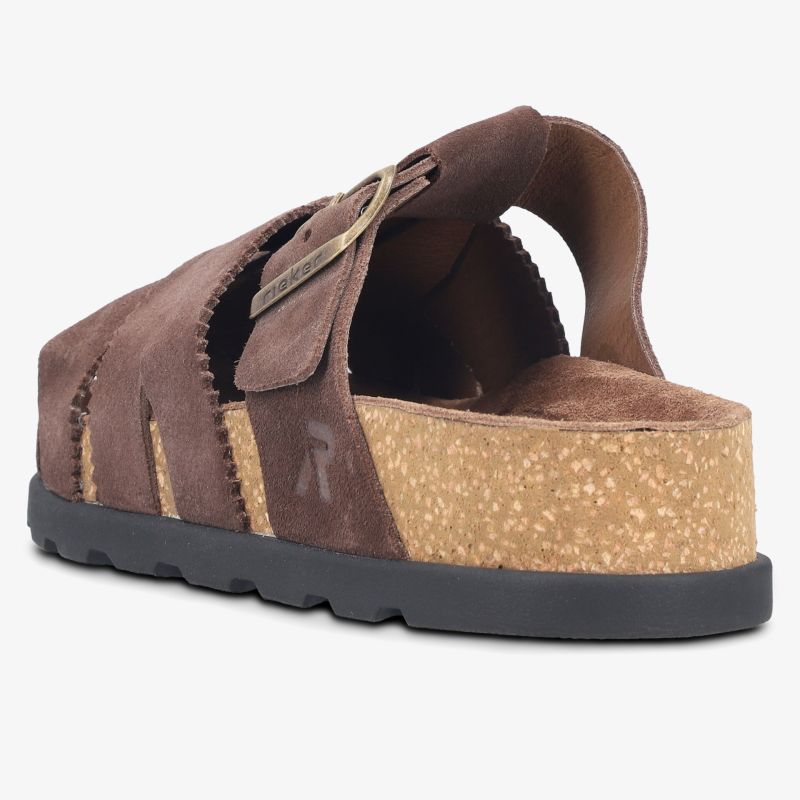 Bequeme braune Sandale mit verstellbarem Riemen und robuster Gummisohle für angenehmen Tragekomfort
