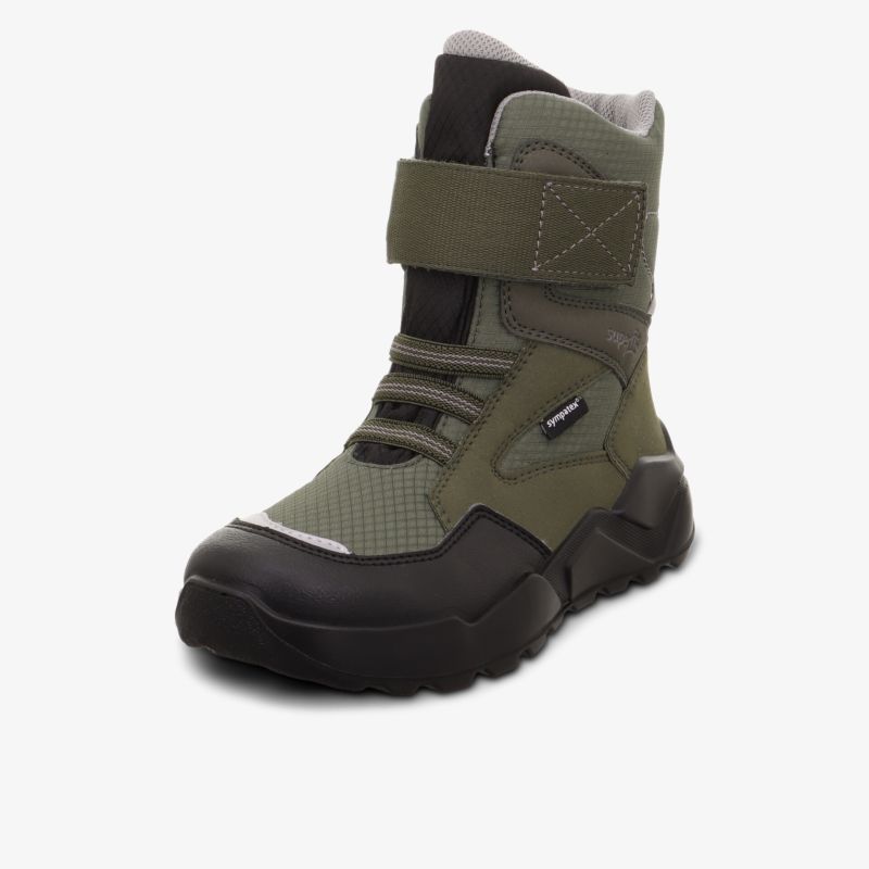 Robuster wetterfester Schuh mit hohem Schaft und praktischem Klettverschluss für sicheren Halt