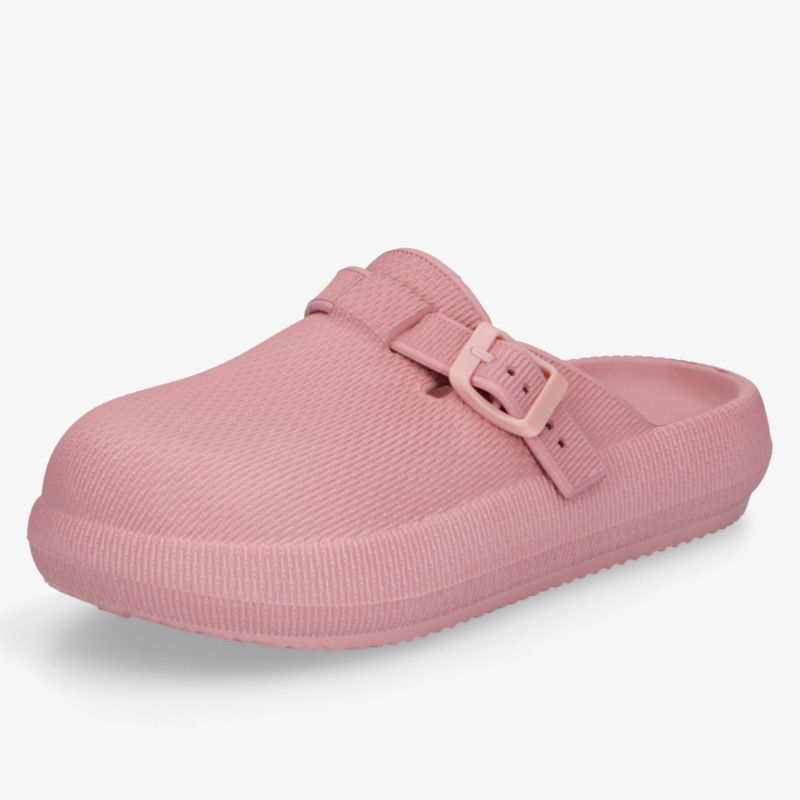 Bequemer rosafarbener Clog mit verstellbarer Schnalle, ideal für den täglichen Gebrauch, leicht und rutschfest.