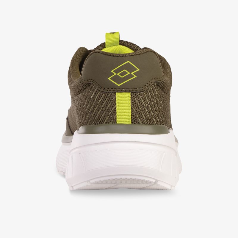 Robuster, atmungsaktiver Sportschuh in Oliv mit gedämpfter, rutschfester Sohle und gepolstertem Schaft