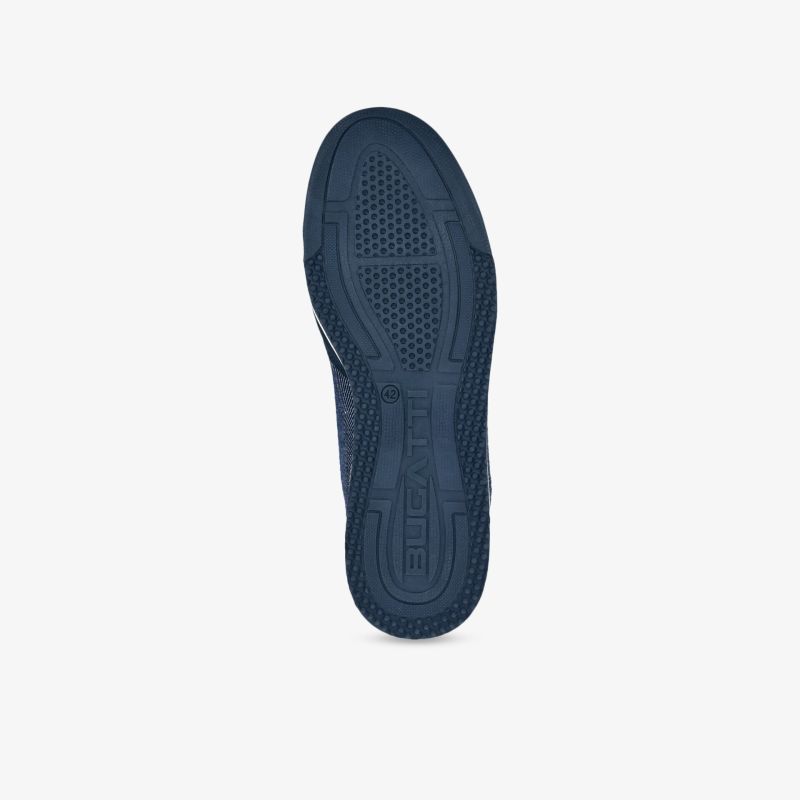 Robuste blaue Schuhsohle mit profiliertem, rutschfestem Design für optimalen Halt und Komfort